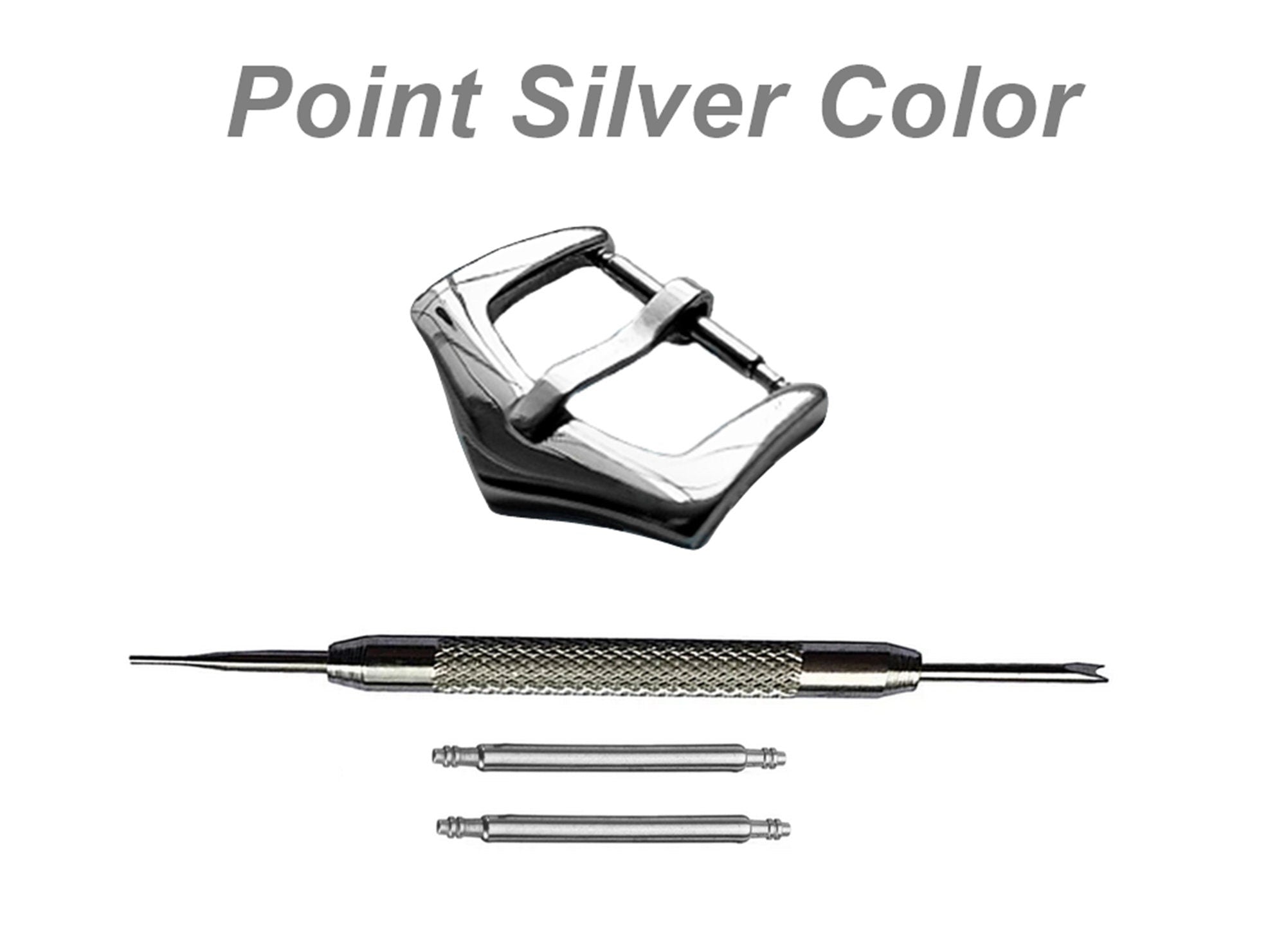 4pcs Set Elegant Buckles for 12mm 14mm Watch Straps Bands Replacement Kit Clasp Silver Black Pink Rose Gold Color Finish -Pins Tool Included